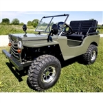 125cc Mini Jeep Crusade Edition Mini Gas Golf Cart Utility Vehicle Go Kart Semi Auto With Reverse & Custom Rims