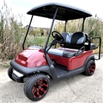 48v Electric Club Car Precedent Golf Cart Maroon  Master Edition With Custom Rims Lights 2 Tone Seats & More