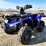 MSA 400 ATV 400cc Size Four Wheeler 4 x 4 Four Wheel 352cc Engine Drive w/ 25" AT Tires & Black Rims - MSA400-Blue-BLK-RIMS