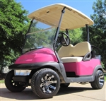 Magenta Pink Club Car 48V Golf Cart With Custom Rims & Tires