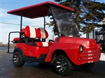 47' Old Truck Cherry Red 48v Electric Custom Club Car Golf Cart