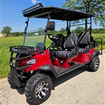 Limo Renegade V3 6 Seater Electric Golf Cart Family Fun 72v 4000 Watt High Power Golf Cart - RED