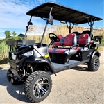 48V Electric Golf Cart 6 Seater Limo Lifted Renegade+ Edition Utility Golf UTV  King To Coleman Kandi 6p - Black