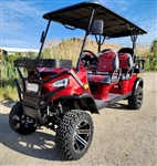 48V Electric Golf Cart 6 Seater Limo Lifted Renegade+ Edition Utility Golf UTV King To Coleman Kandi 6p - Red