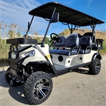 48V Electric Golf Cart 6 Seater Limo Lifted Renegade+ Edition Utility Golf UTV King To Coleman Kandi 6p - White
