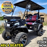 48V Electric Golf Cart 4 Seater Lifted Renegade+ Edition Utility Golf UTV King To Coleman Kandi 4p - Matte Black