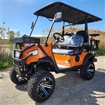 48V Electric Golf Cart 4 Seater Lifted Renegade+ Custom Paint Edition Utility Golf UTV King To Coleman Kandi 4p - Orange
