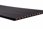24" x 9' 3D Slat Acoustic Wood Wall Paneling Decorative Soundproof Panels for Walls and Ceilings - Black Oak