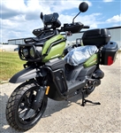 200cc 4 Stroke EFI Gas Moped Scooter W/ Disc Brakes - TANK DLX 200 - Green