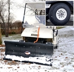 EZ GO Snow Plow Golf Cart Combo Set of 4 Monster Grip Tires & 49" Plow Bundle Kit