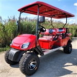 6 Passenger WildCat 48v Electric Golf Cart Limo LSV Low Speed Vehicle Six Seater - 48v - Red - BD600