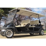 48V 6 Passenger Stretch Club Car Precedent w/ Chrome Rims - Jet Black