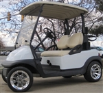 48V Club Car Precedent w/ Chrome Rims -  Moonlight White