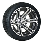 4 Brand New 205x30-12 Ultra GT Tires on 12x7 SS212 Alloy MF 4/4 2+5 Golf Cart Wheels