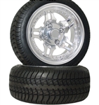 4 Brand New 205x30-12 Ultra GT Tires on 12x7 Supernova Polish Finish Golf Cart Wheels