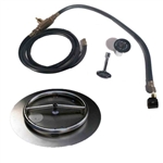 High Grade 18" SS Fire Pit Ring Burner Kit with Pan NG Connection Kit
