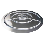 High Grade 36in SS Fire Pit Ring Burner Kit with Pan