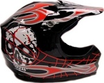 Youth Skull Flame Dirt Bike Motocross MX Helmet (DOT Approved)