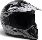 Adult Flame Dirt Bike ATV Motocross Off-Road Helmet (DOT Approved)