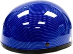 Adult Blue Carbon Fiber Half Scooter Helmet (DOT Approved)