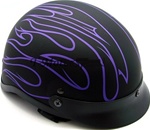 TMS Matte Flame Motorcycle Half Helmet Biker (DOT Approved)