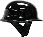 German Gloss Black Motorcycle Cruiser Half Helmet (DOT Approved)