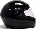 Gloss Solid Black TMS Full Face Motorcycle Helmet (DOT Approved)