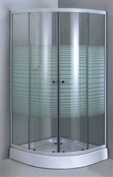 Aluminum Frame Shower Enclosure Set with Privacy Glass & Base