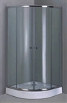 Aluminum Frame Curved Shower Enclosure Set with Sliding Doors & Base