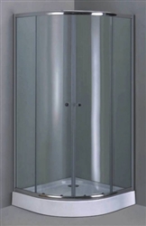 Aluminum Frame Curved Shower Enclosure Set with Sliding Doors & Base