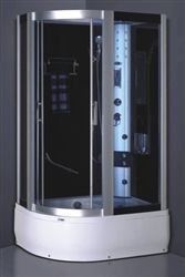 Right Corner Shower Enclosure Room w/ Control Panel & Massage Jets