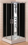 Square Shower Enclosure Full Chrome Aluminum Frame w/ Shower Head