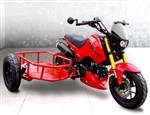 125cc Fuerza Motorcycle 4-Speed Manual Transmission Moped Scooter with Side Car - PMZ125-1S