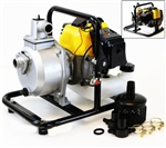 Portable 2.4HP 1850GPH Gas Powered Water Pump w/ 1" Inlet & Outlet