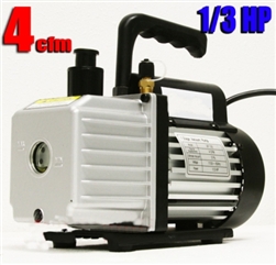 1/3HP 4CFM Single Stage Vacuum Pump w/ HVAC A/C Refrigeration Gauge Set & a Free Bottle Vacuum Oil