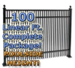 100 ft Complete Double Picket Residential Aluminum Fence 54" Pool Fencing Package