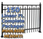 150 ft Complete Spear Smooth Top Residential Aluminum Fence 54" Pool Fencing Package