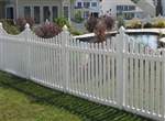 50 ft Complete Solid PVC Vinyl Open Top Scallop Picket Fencing Package - 4' x 6' Fence Panels w/ 1.5" Spacing