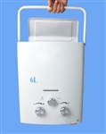 Indoor / Outdoor 6L Portable Liquid Propane Gas Tankless Water Heater