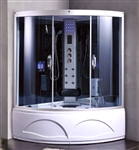Deluxe Corner Steam Shower Enclosure with Whirlpool Tub ​​53” x 53” x 84½"