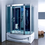 Rectangle Steam Shower and Tub Enclosure with Hydro Massage Jets 59" x 35 ½"