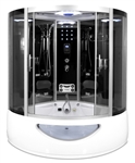 Corner Steam Shower Room Enclosure with Whirlpool Tub and Bluetooth 55" x 55" x 86.5''