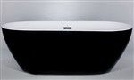 Freestanding Bathtub Modern Seamless Acrylic Bath Tub - Lamone Black 66"