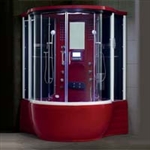Brand New Prestige Red Jetted Tub and Steam Shower Room - 57" x 57" x 87"