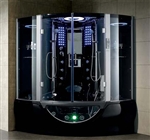 Brand New Luxury Black Jetted Tub and Steam Shower Room - 64.1" x 64.1" x 87.8"