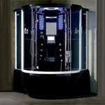 Brand New Prestige Black Jetted Tub and Steam Shower Room - 57" x 57" x 87"