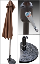 Brand New 10' Patio Half Umbrella w/ Base