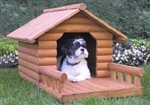 High Quality Medium Log Style Dog House with Porch