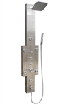 Zen Brand New Stainless Steel Finish Modern Style Shower Panel w/ Rainfall Shower & Body Massage Jets