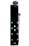 Zen Brand New Black Glass Finish Modern Style Shower Panel w/ Overhead Rainfall Shower & Body Massage Jets